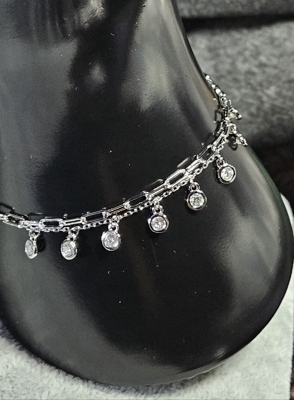NWOT 2.0 CTW Moissanite 925 Sterling Silver Dangle Charm Link Bracelet